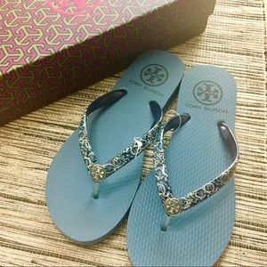 Blue Tory Burch Flipflops